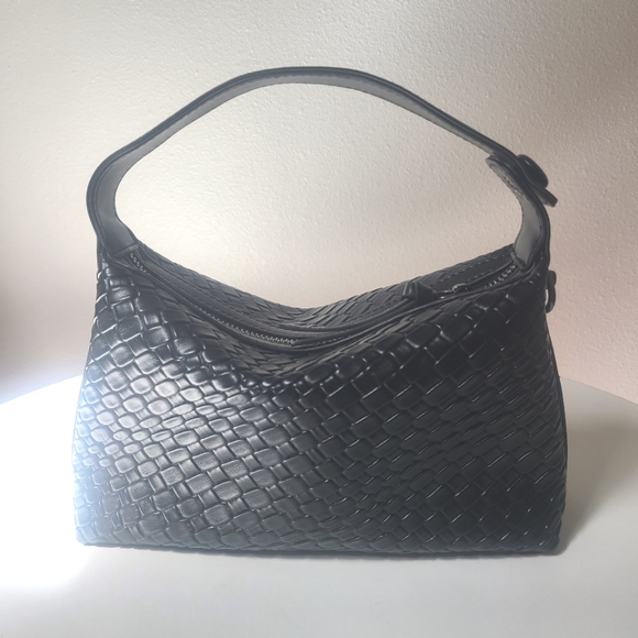 DORIS&JACKY Small Black Hand Tote Handbag Designer Vegan Top Handle Crossbody - Picture 7 of 10